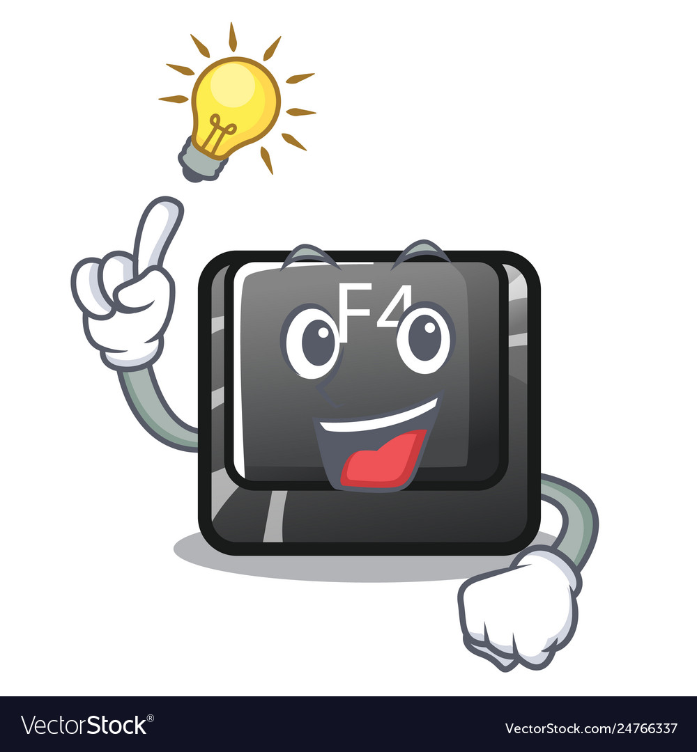 Have an idea button f4 on mascot computer vector image Have an idea button f4 on mascot computer