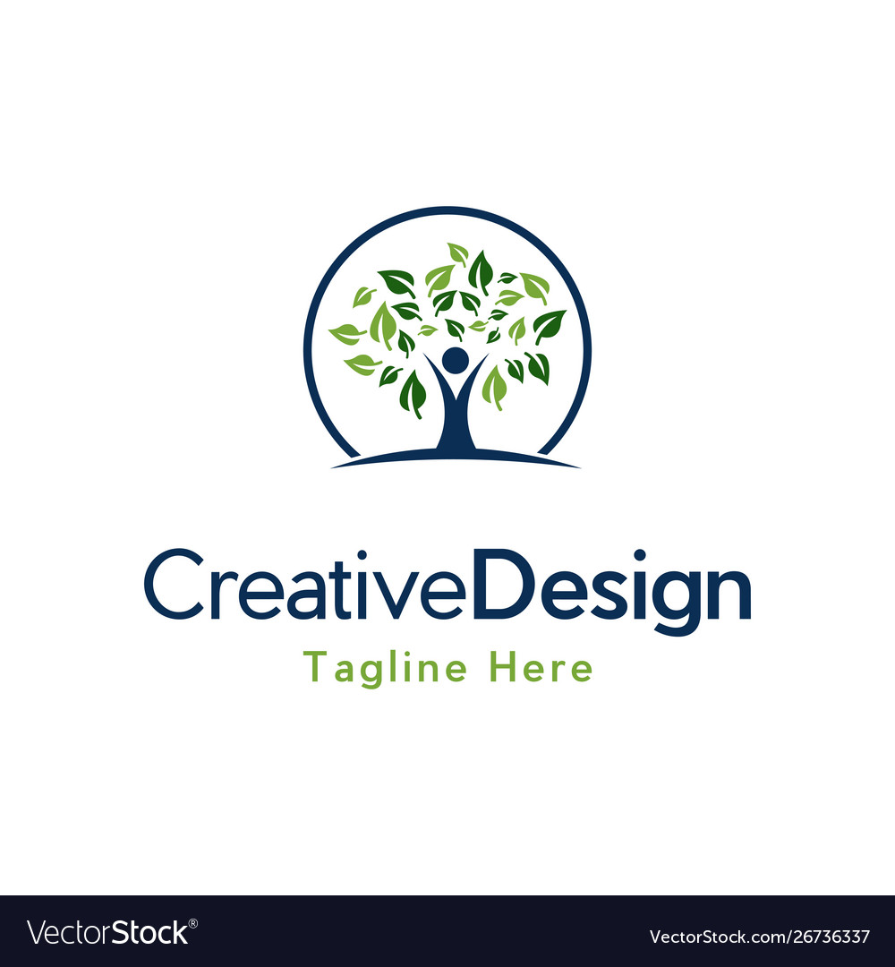 Human Tree Medical Care Creative Logo Royalty Free Vector