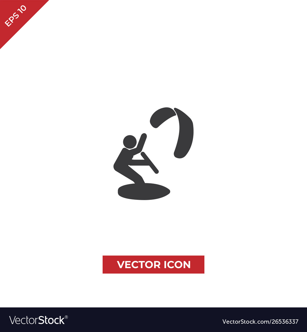 Kitesurfing icon Vector Image Kitesurfing icon