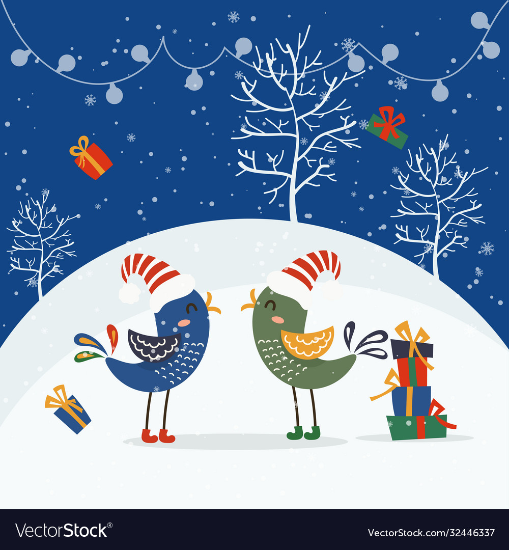Merry christmas and happy new year winter