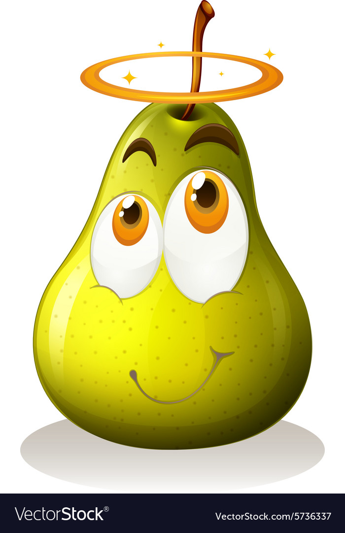 Pear with happy face