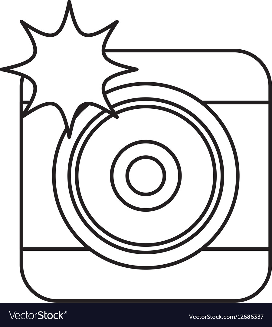 Photographic camera with flash icon