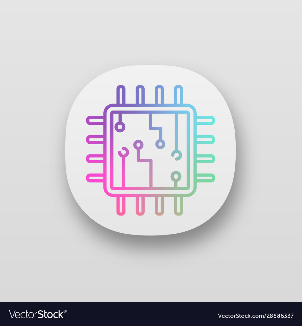 Processor with electronic circuits app icon