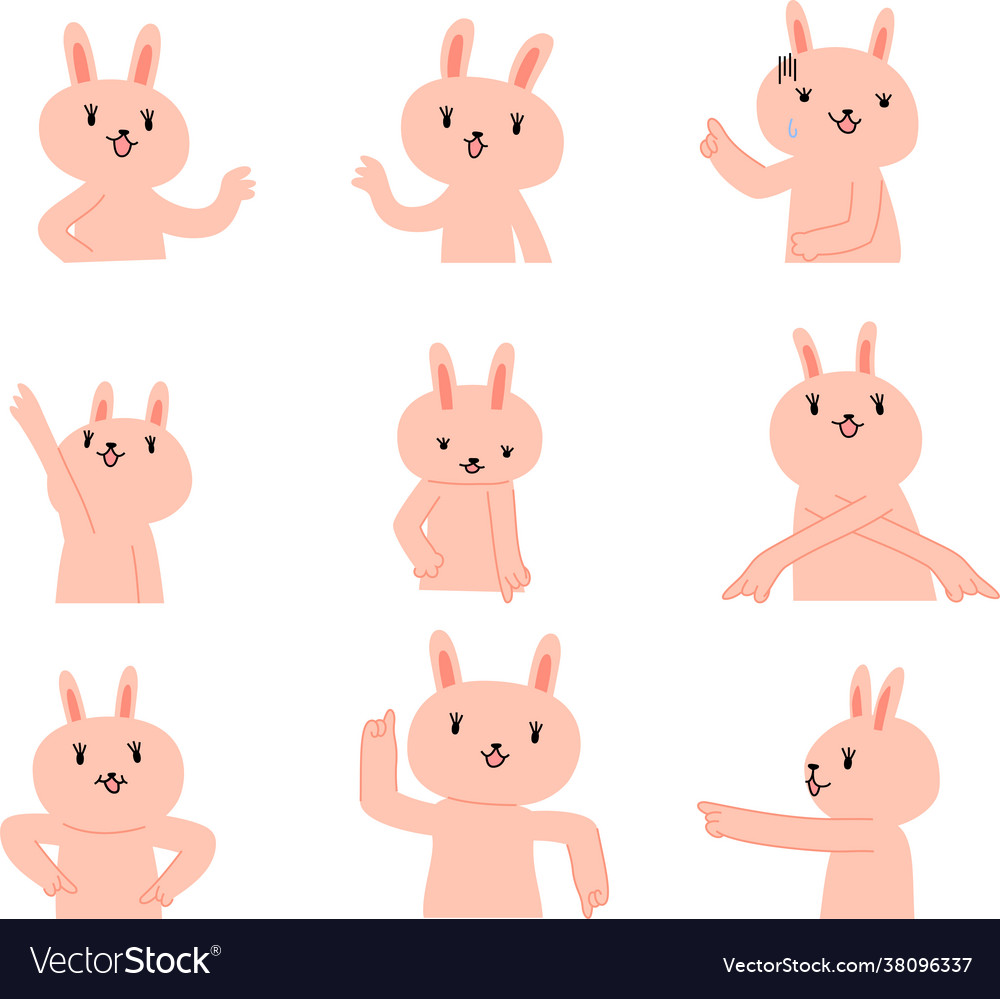 Rabbit that guides you pointing your finger set