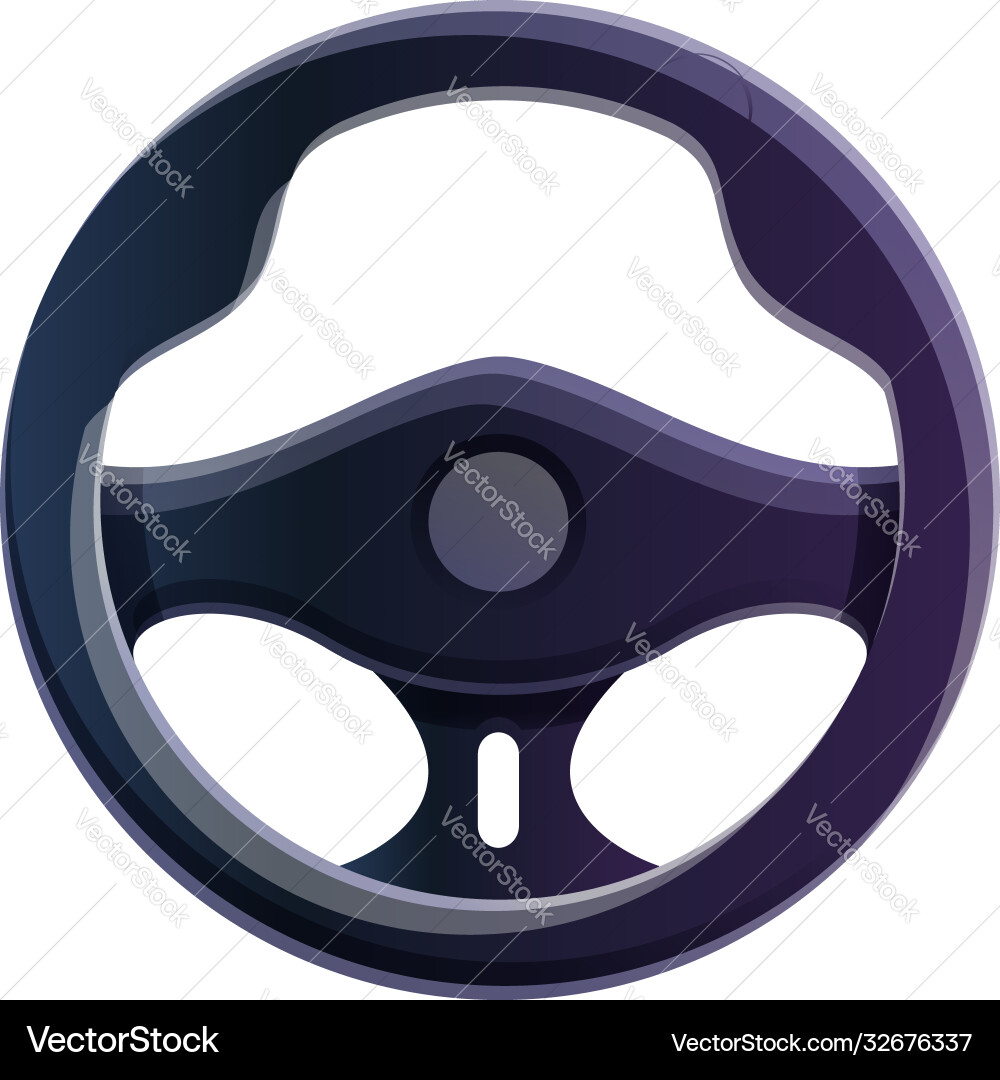 Racing Steering Wheel Icon Cartoon Style Vector Image