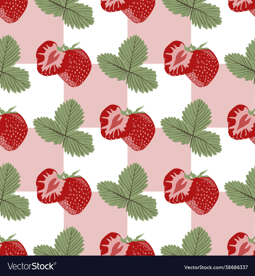 Seamless pattern with image berries vector image Seamless pattern with image berries