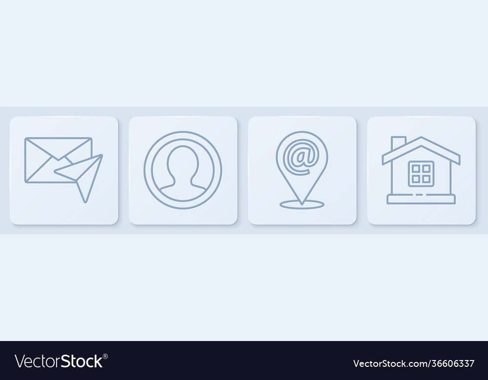 Set line envelope location and mail e-mail Vector Image Set line envelope location and mail e-mail