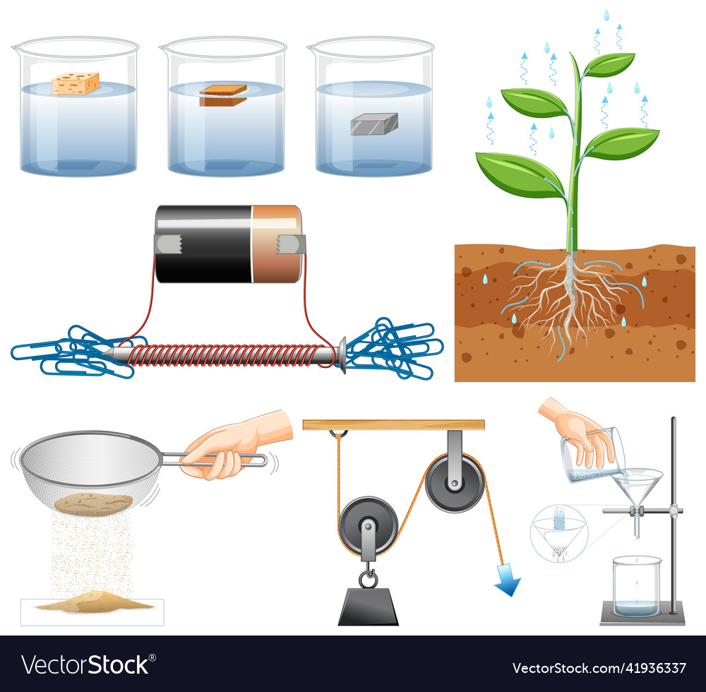 Set of equipment needed for science experiment vector image Set of equipment needed for science experiment