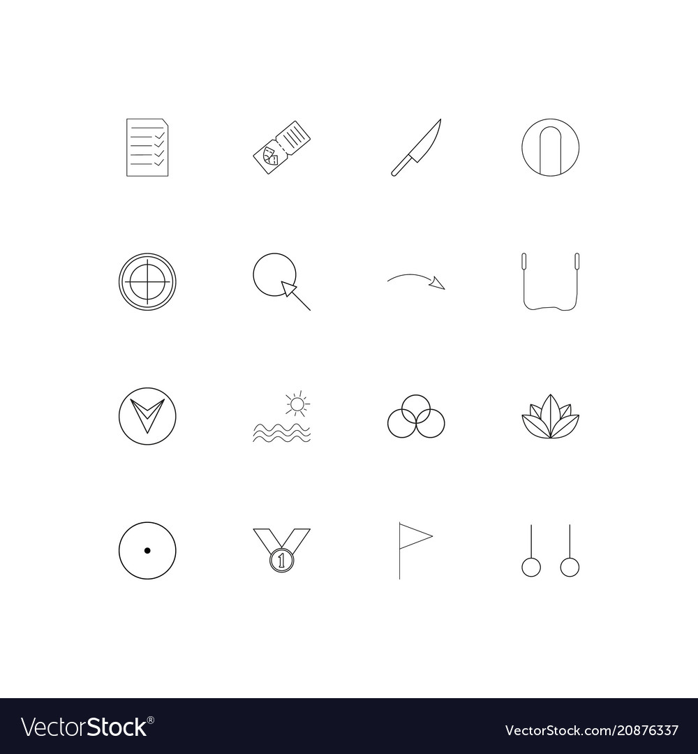 Sport fitness and recreation linear thin icons