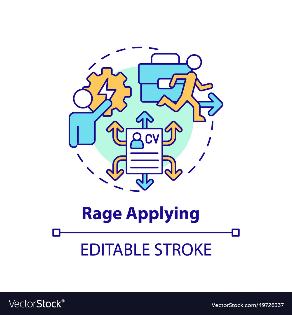 Thin line simple colorful rage applying icon Vector Image Thin line simple colorful rage applying icon
