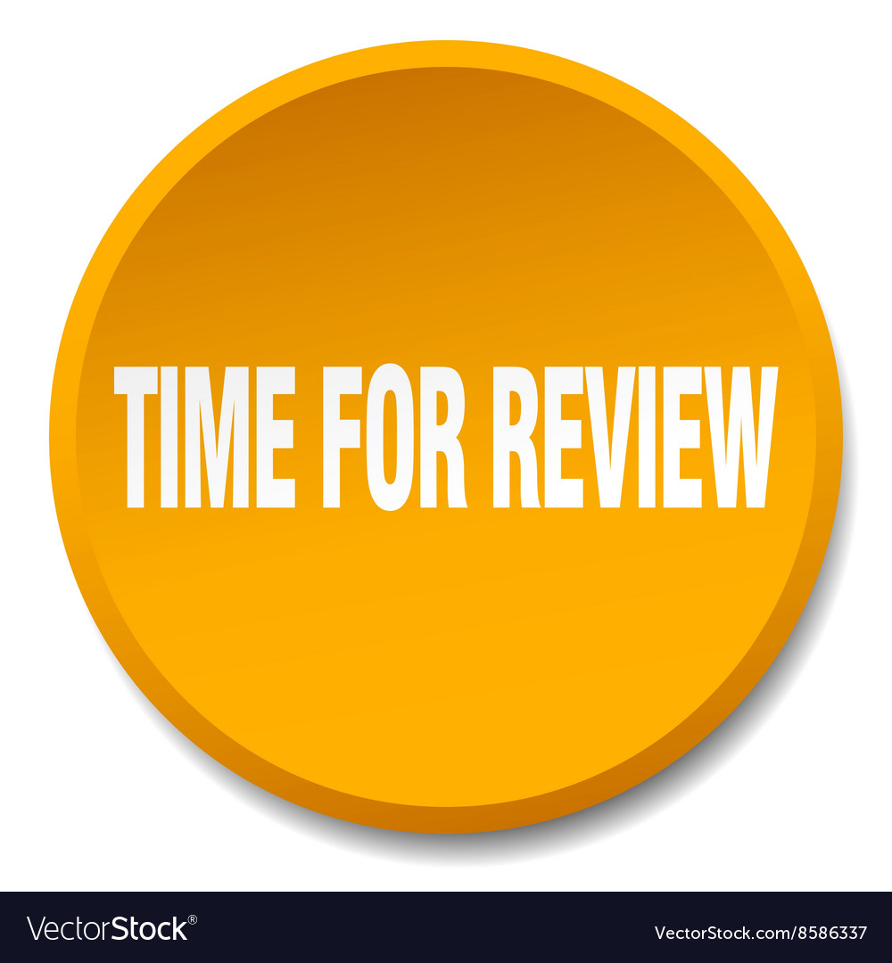 Time for review orange round flat isolated push