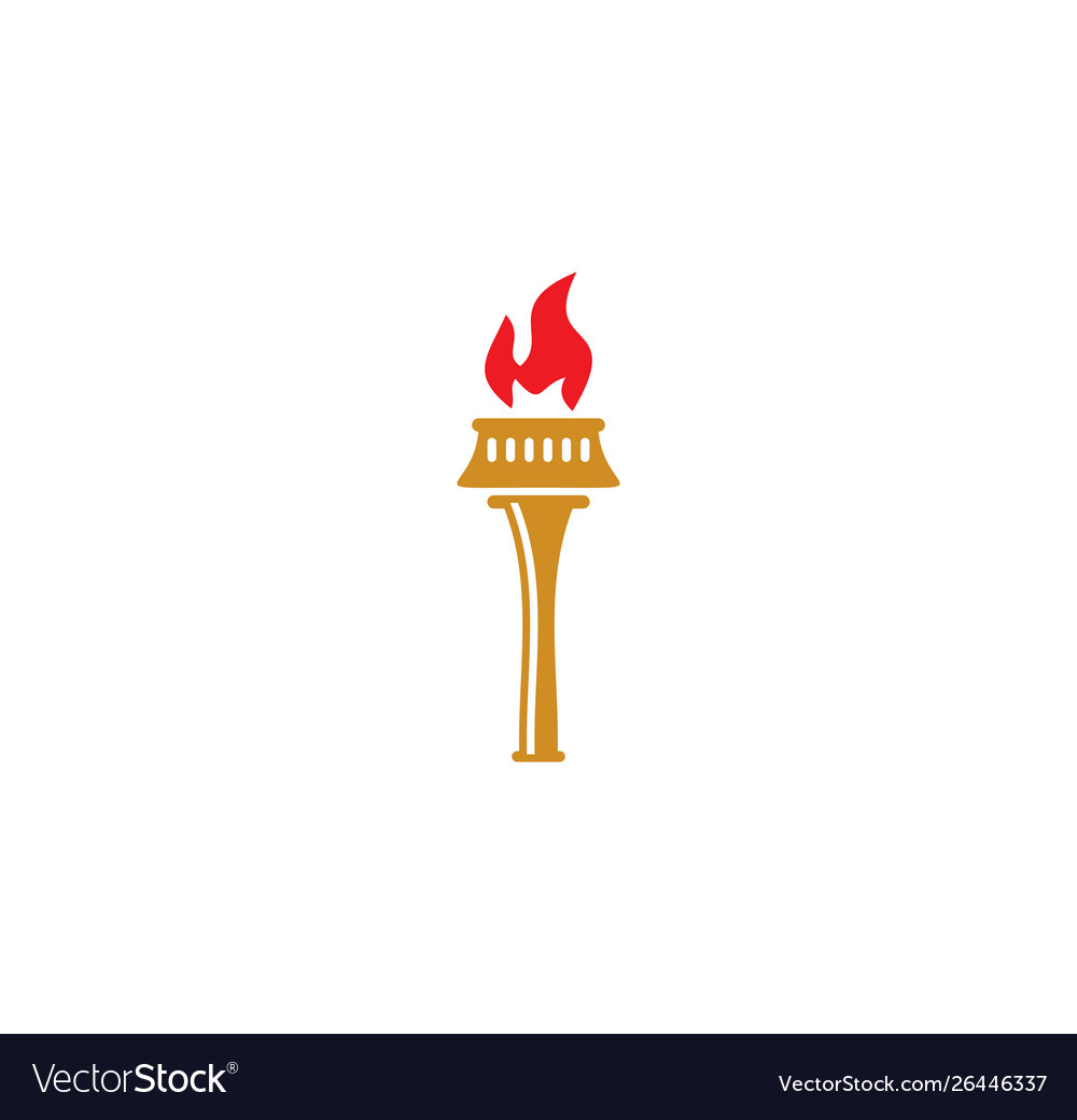Torch icon on background for graphic and web vector image Torch icon on background for graphic and web