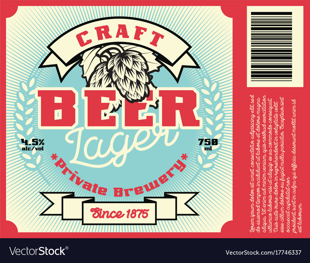 Vintage frame design for beer label Royalty Free Vector