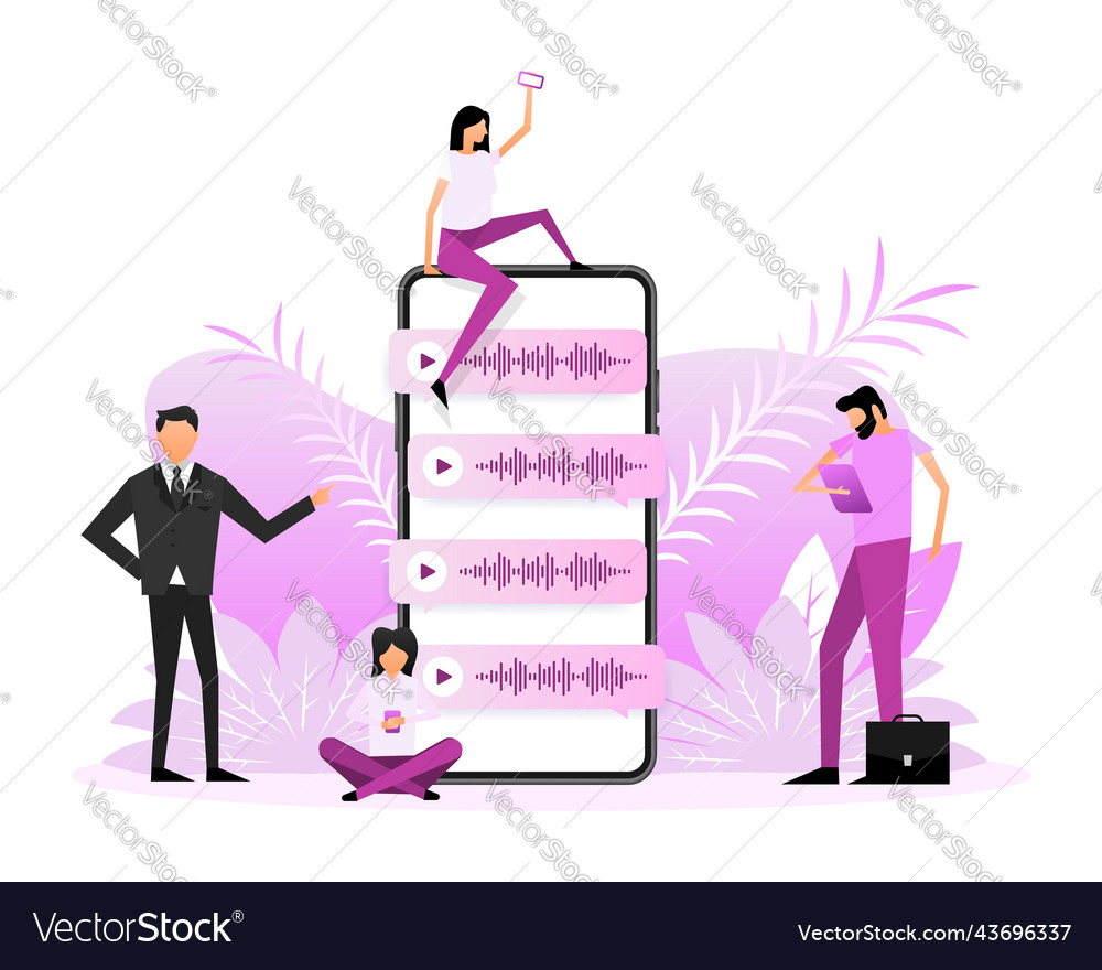 Voice messages bubbles message notification vector image Voice messages bubbles message notification