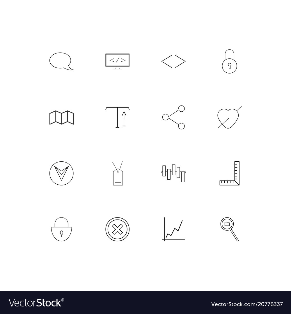 Web linear thin icons set outlined simple