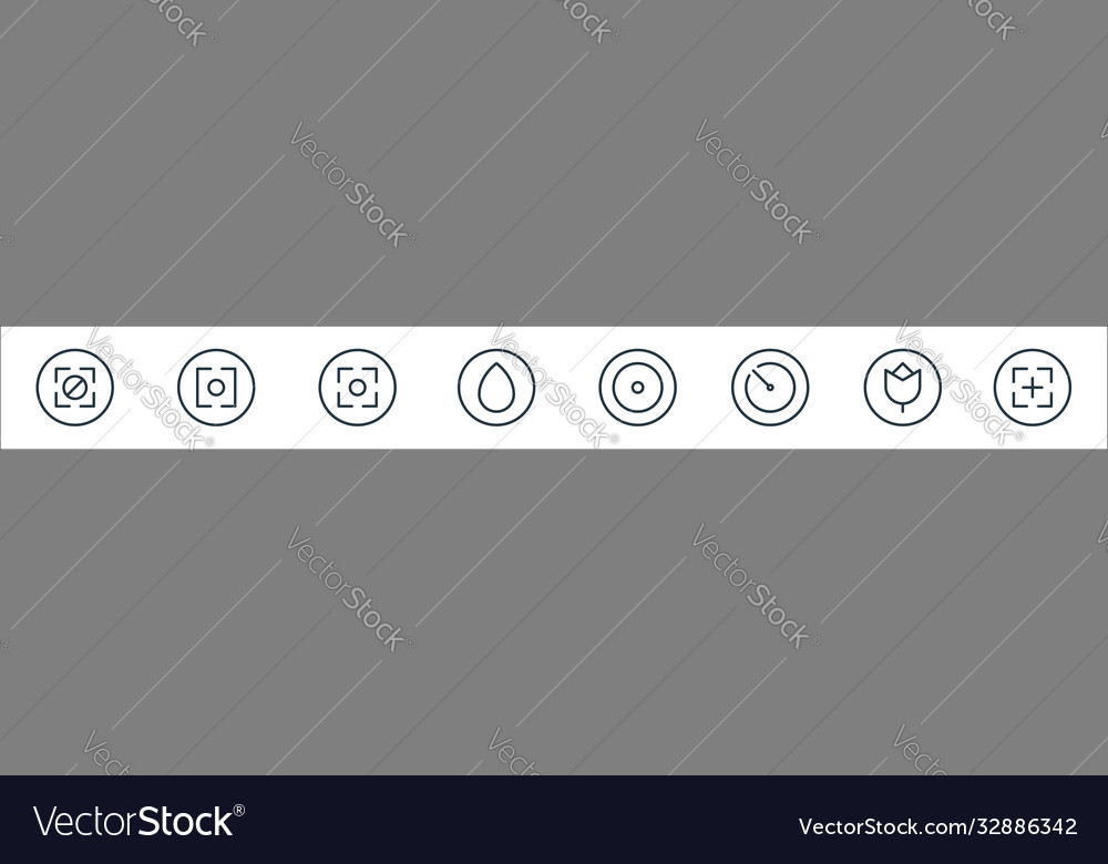 Camera line icons linear set quality vector image Camera line icons linear set quality