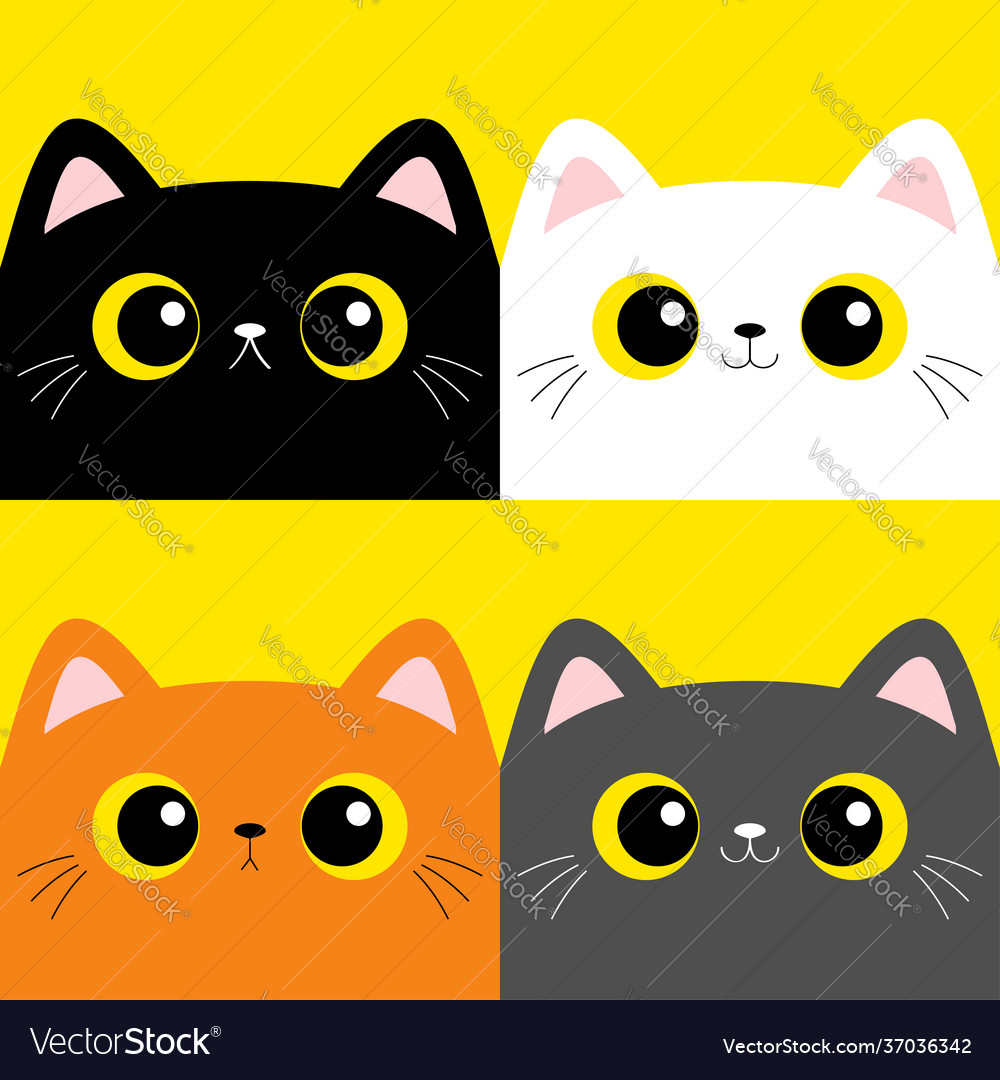 Cartoons, Cat, Rectangular, rounded, Cats, Animal, Animals, head, Cartoon  icon