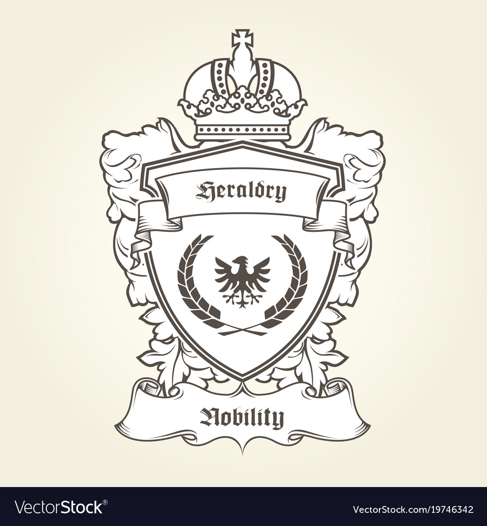 Coat arms template with heraldic eagle shield Vector Image