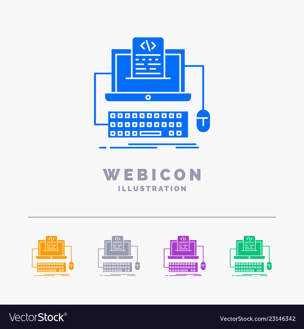 Code Codierung Computer Monoblock Bildschirm 5 Farbe vector image Code Codierung Computer Monoblock Bildschirm 5 Farbe
