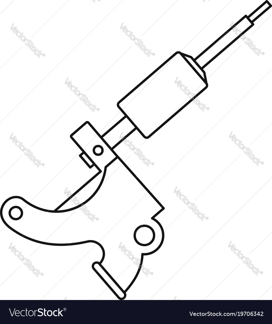 Tattoo machine. Isolated color vector illustration. Tattoo equipment  drawing Stock Vector Image & Art - Alamy