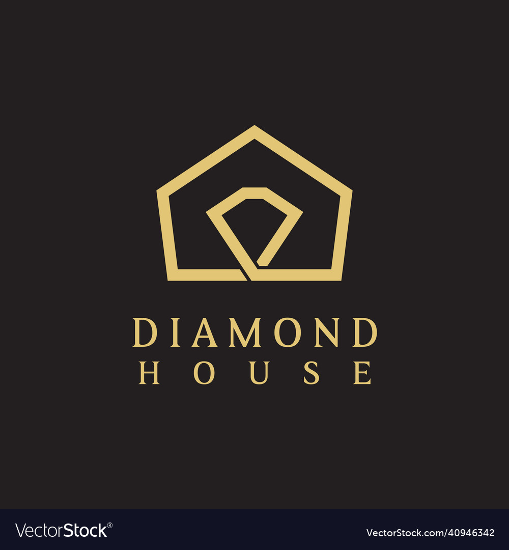 Diamond house line logo design