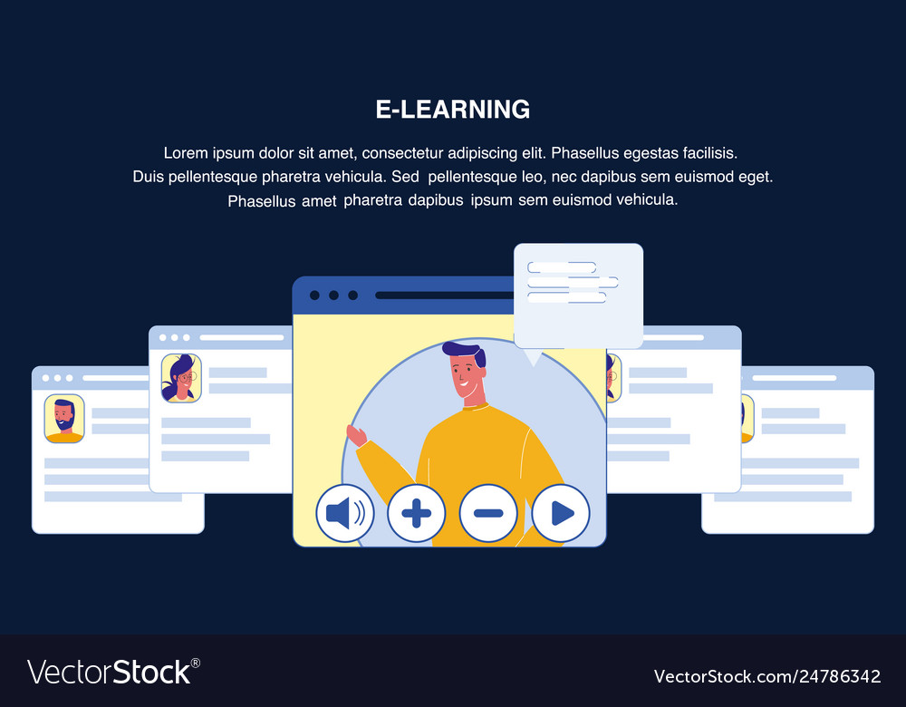 E-learning web banner layout with copyspace