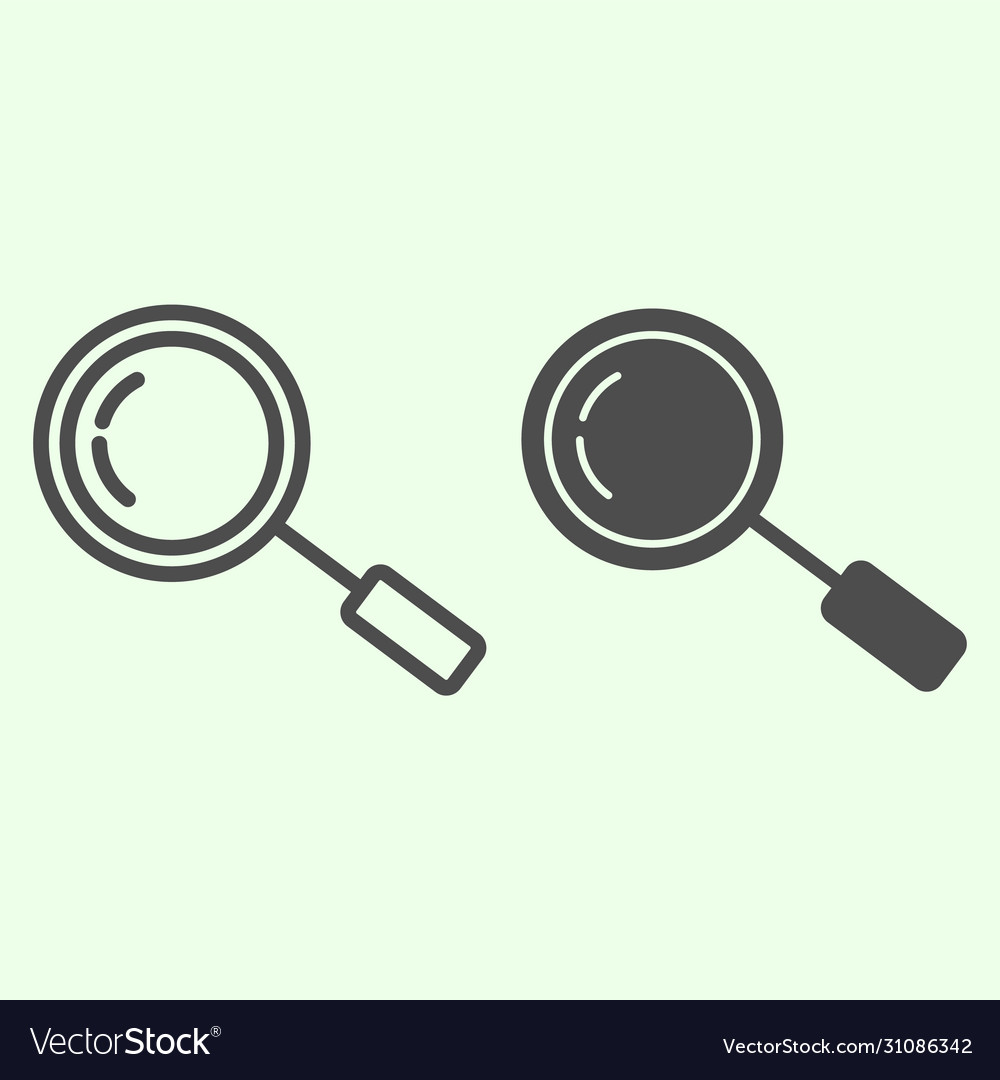 Magnifier line and solid icon search tool Vector Image Magnifier line and solid icon search tool