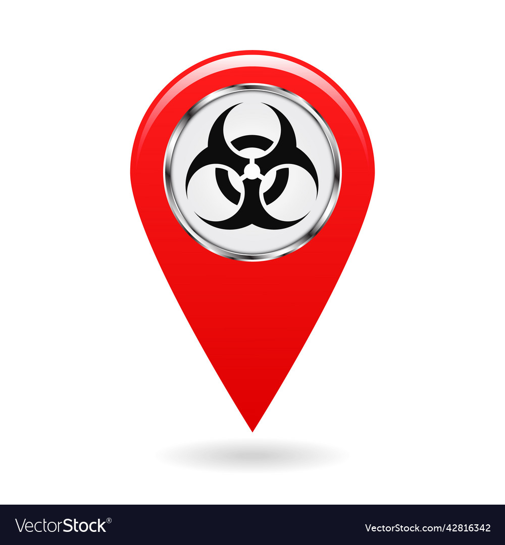 Map pointer of biological hazards vector image Map pointer of biological hazards