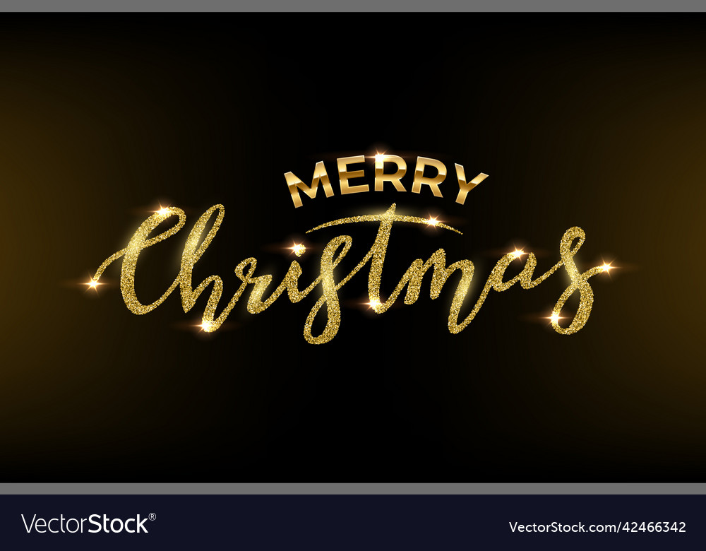 Merry christmas text made of golden glitter