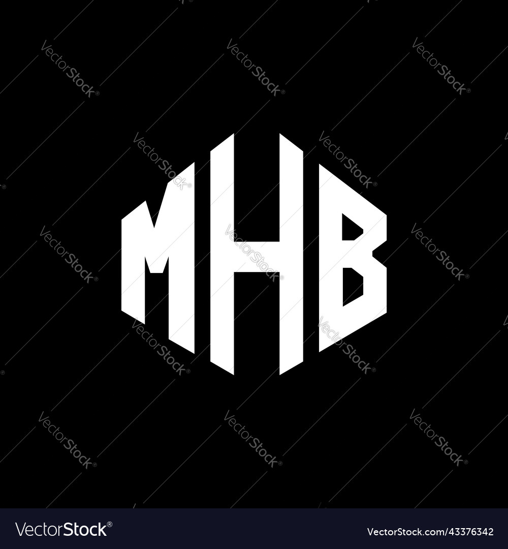 Mhb letter logo design with polygon shape