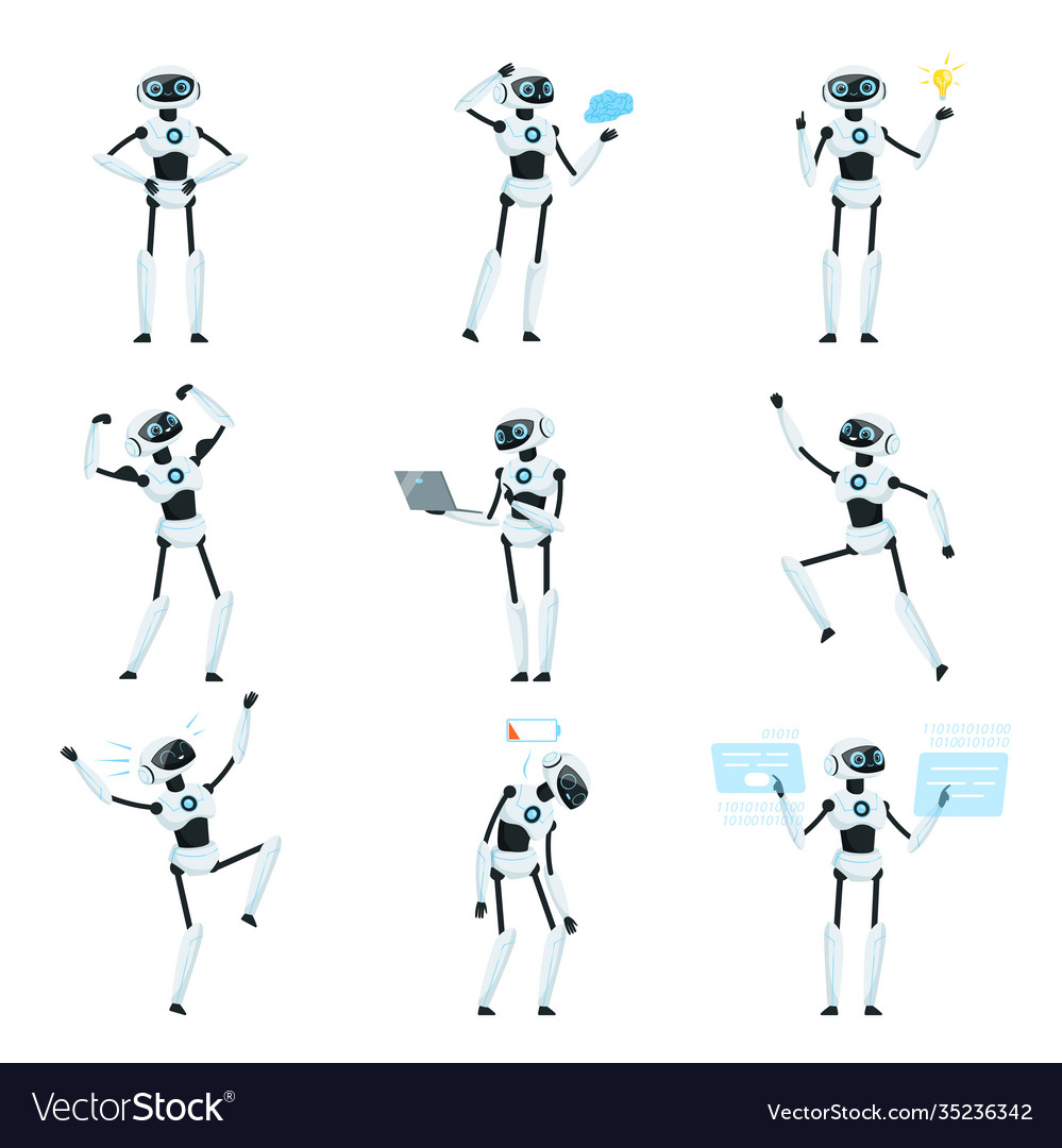Modern Robot Performing Actions
