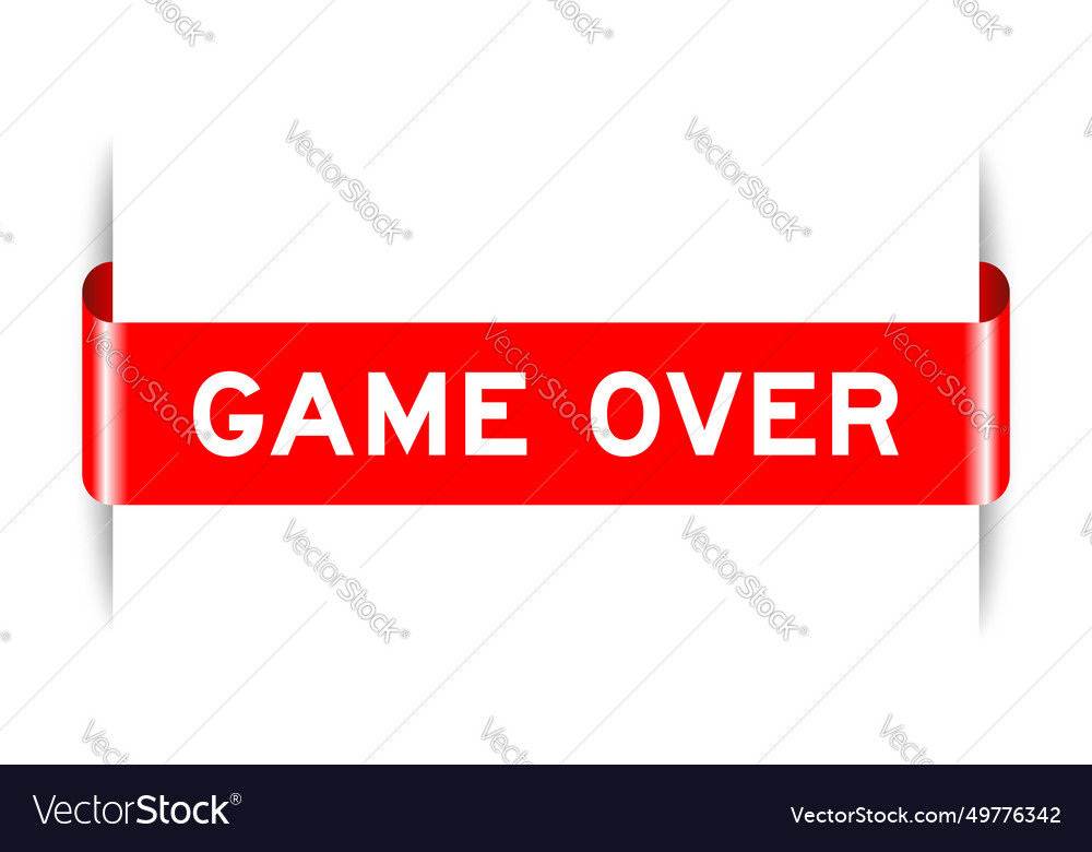 Red color inserted label banner with word game Vector Image Red color inserted label banner with word game