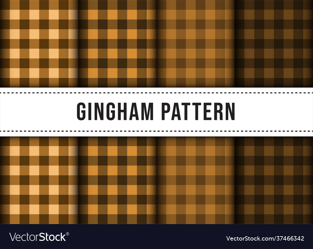 Set collection checkered gingham pattern vector image Set collection checkered gingham pattern