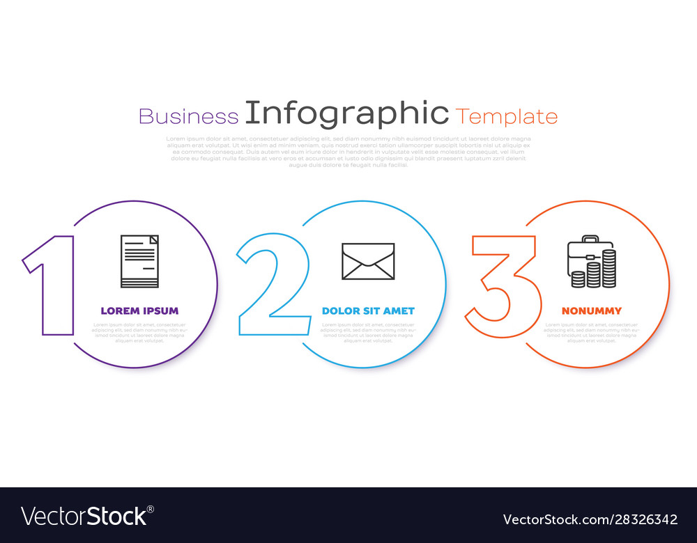 Set line document envelope and briefcase coin Vector Image Set line document envelope and briefcase coin