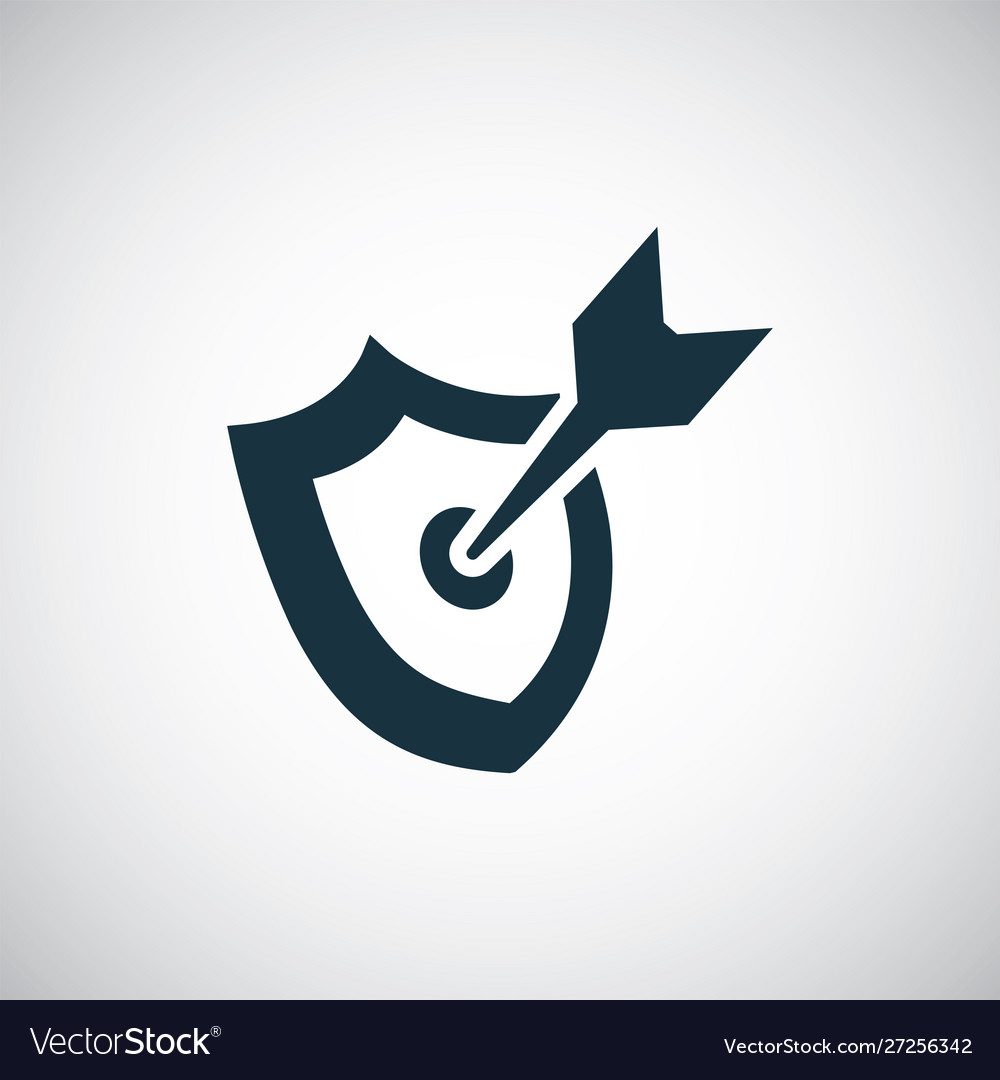 Shield arrow target icon for web and ui on white