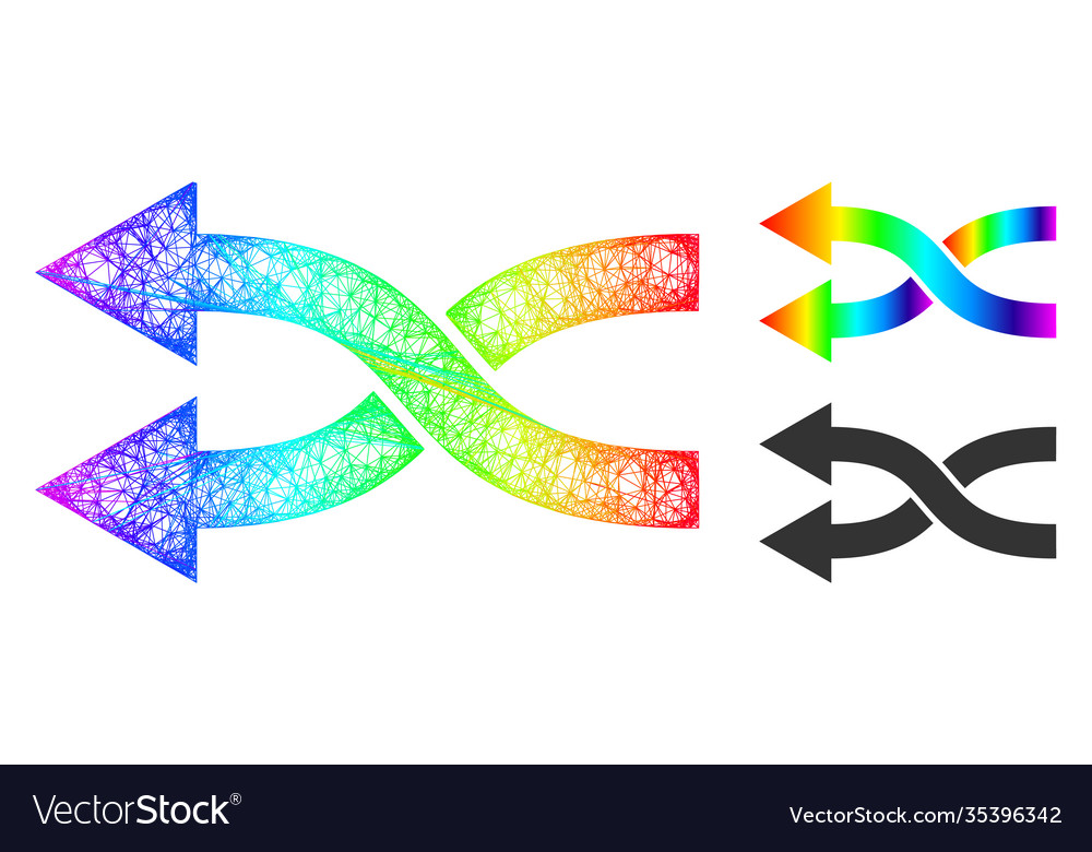 Spectrum net gradient shuffle arrows left icon vector image Spectrum net gradient shuffle arrows left icon