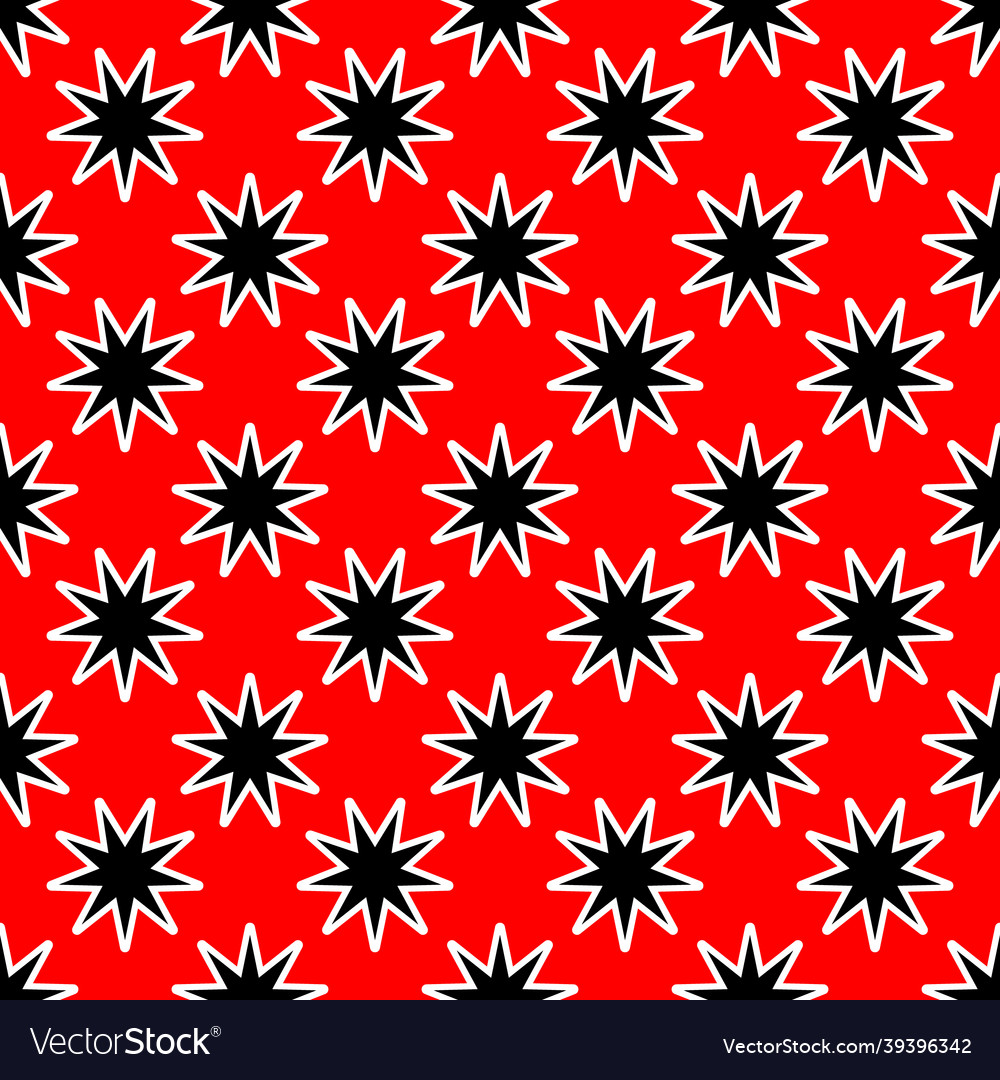 Star pattern on red background vector image Star pattern on red background