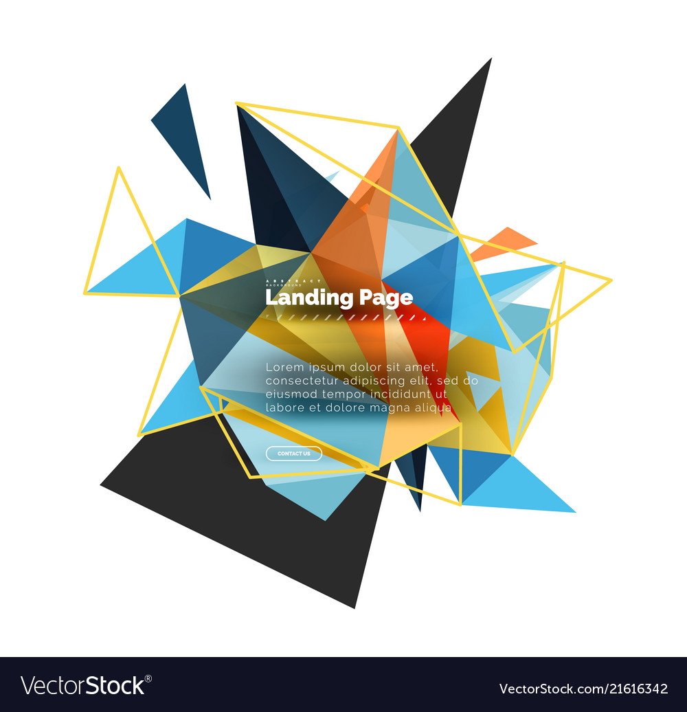 Triangular design abstract background landing vector image Triangular design abstract background landing