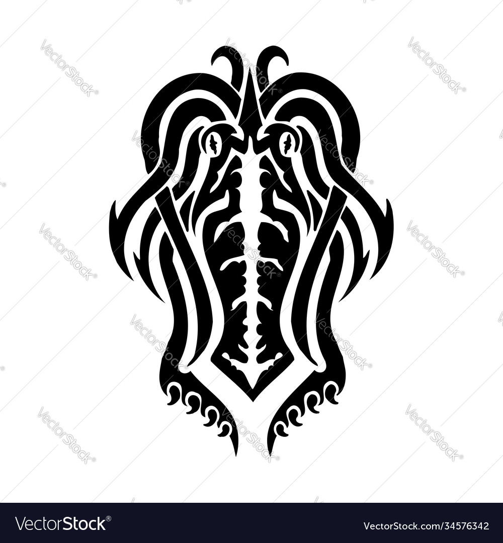 Tribal clam - sea monster svg digital download