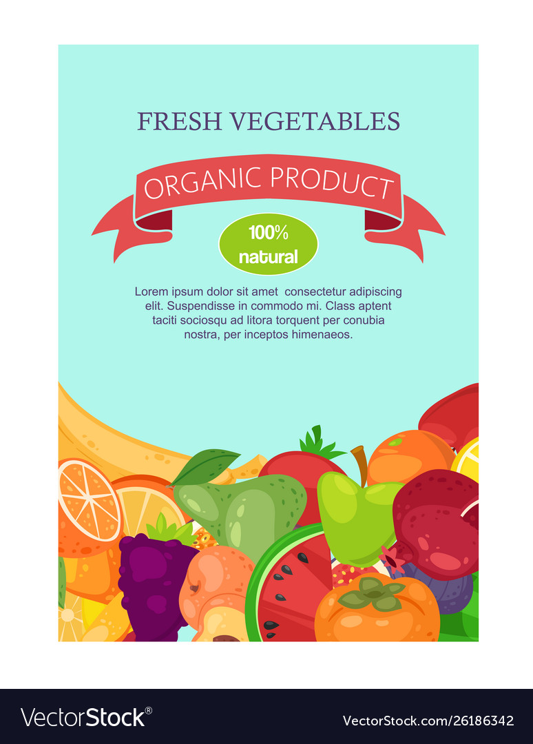 Vegetables and fruit set banners vector image Vegetables and fruit set banners