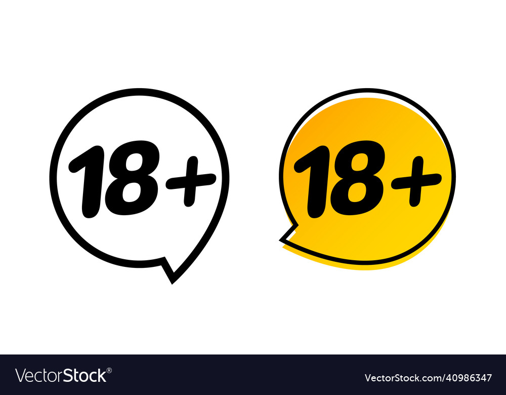 18 plus adult only sign icon vector image 18 plus adult only sign icon