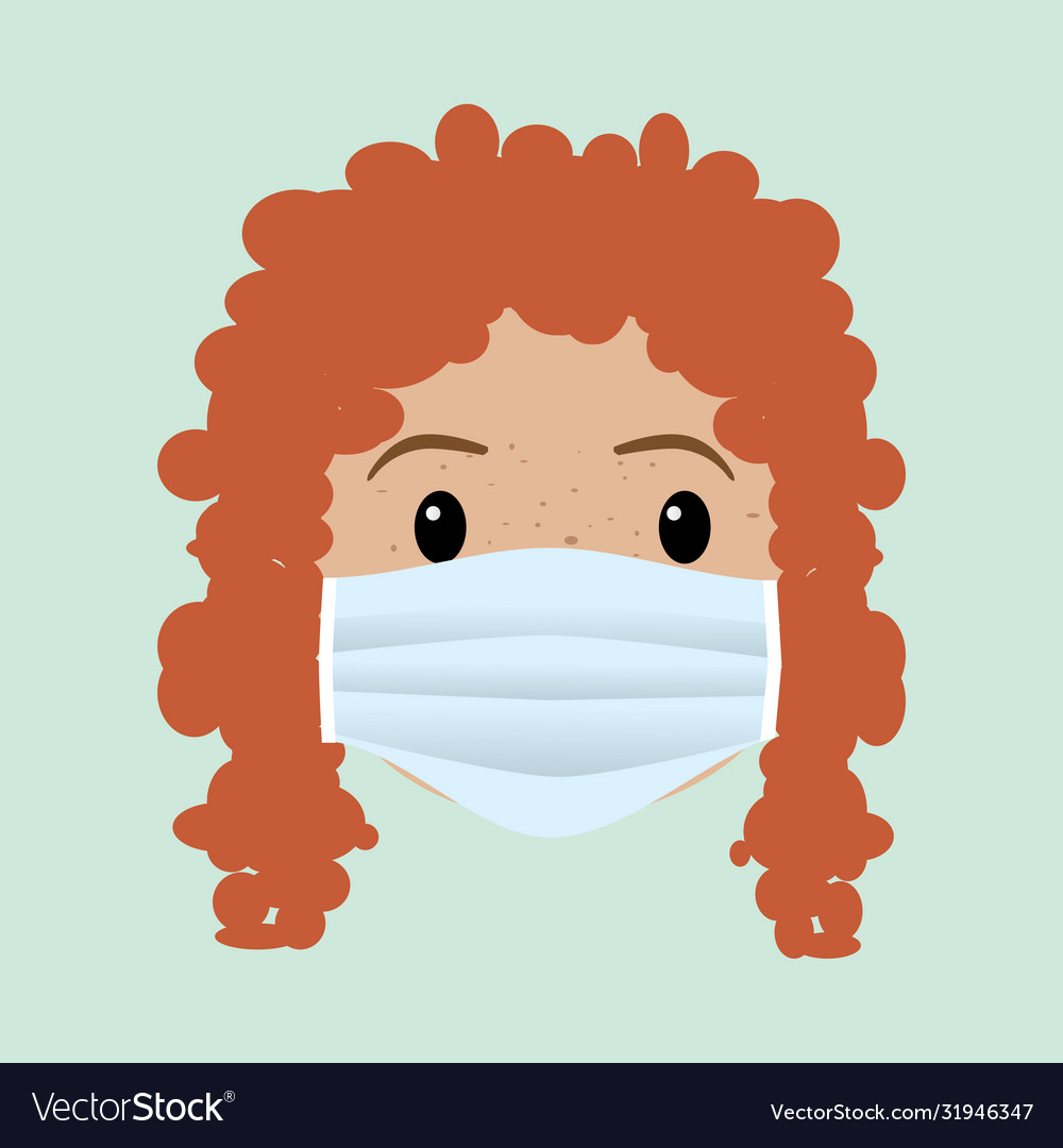 A face with facemask for protection Royalty Free Vector