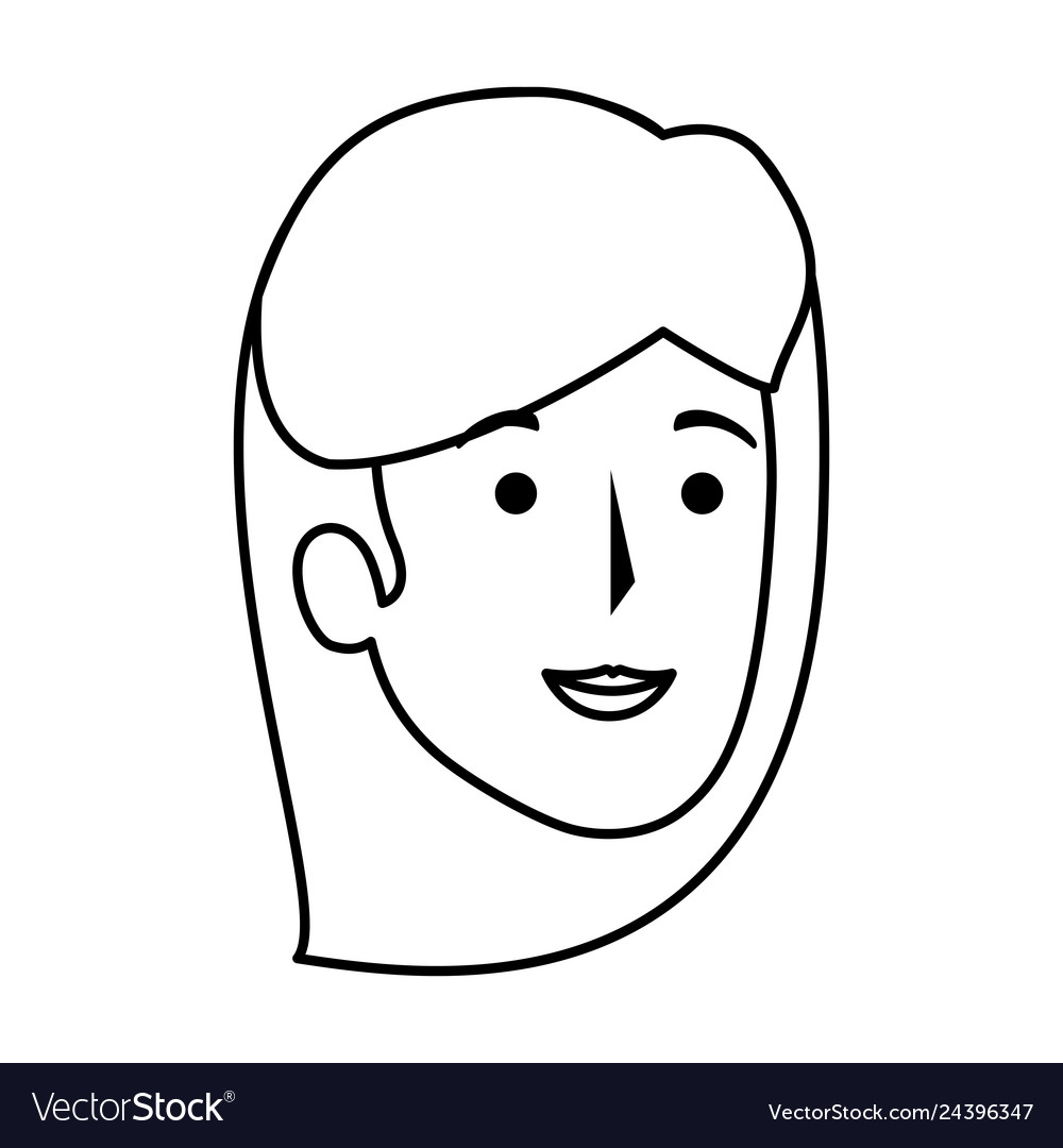 Beautiful woman head avatar character Royalty Free Vector