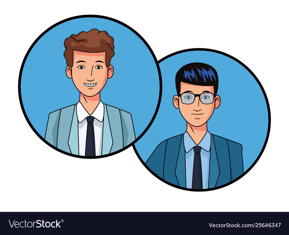 Businessmen avatar profile picture in round icons