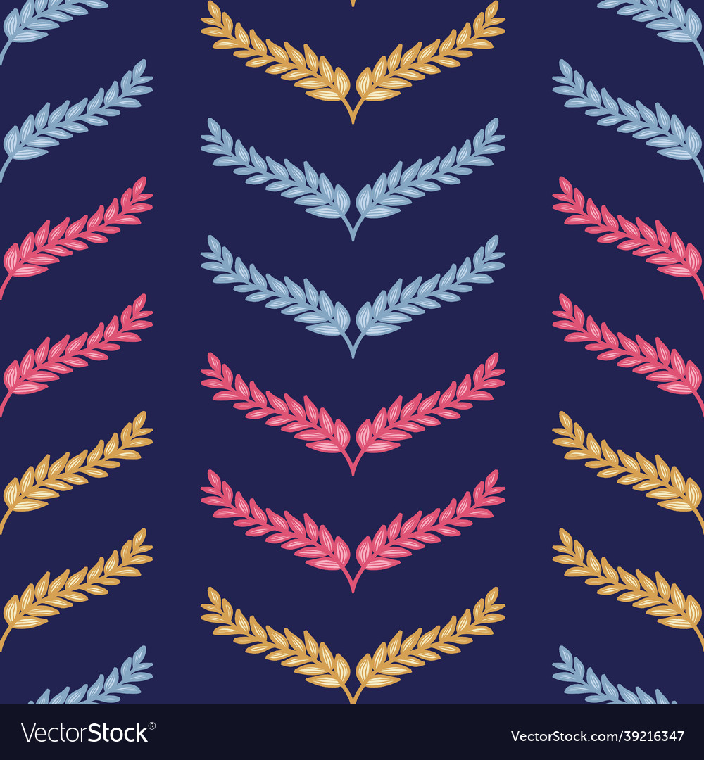 Colorful laurel chevron repeat pattern