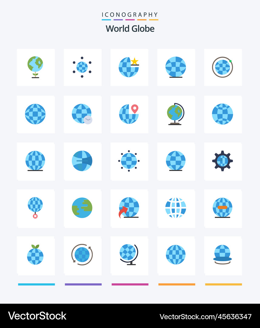 Creative globe 25 flat icon pack – Royalty-Free Vector | VectorStock