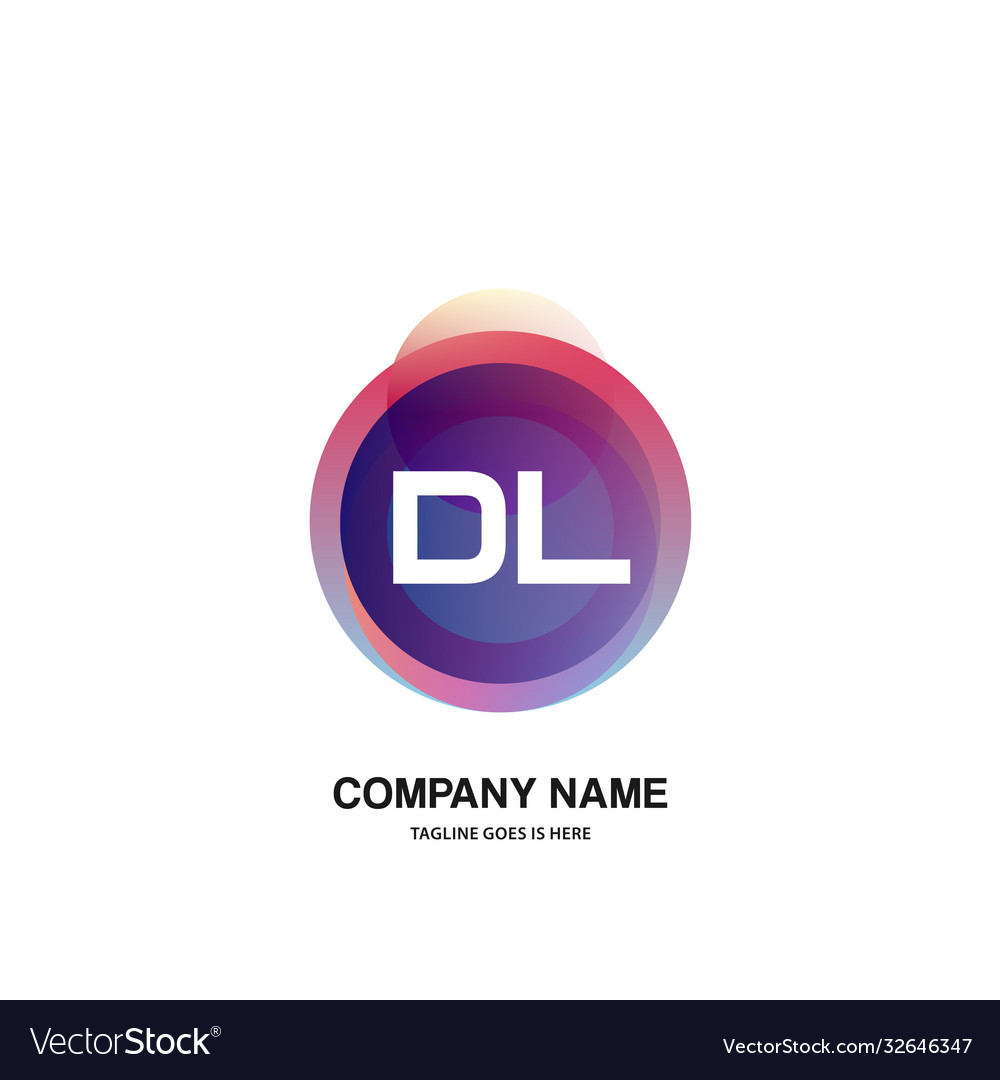 Dl initial logo with colorful circle template