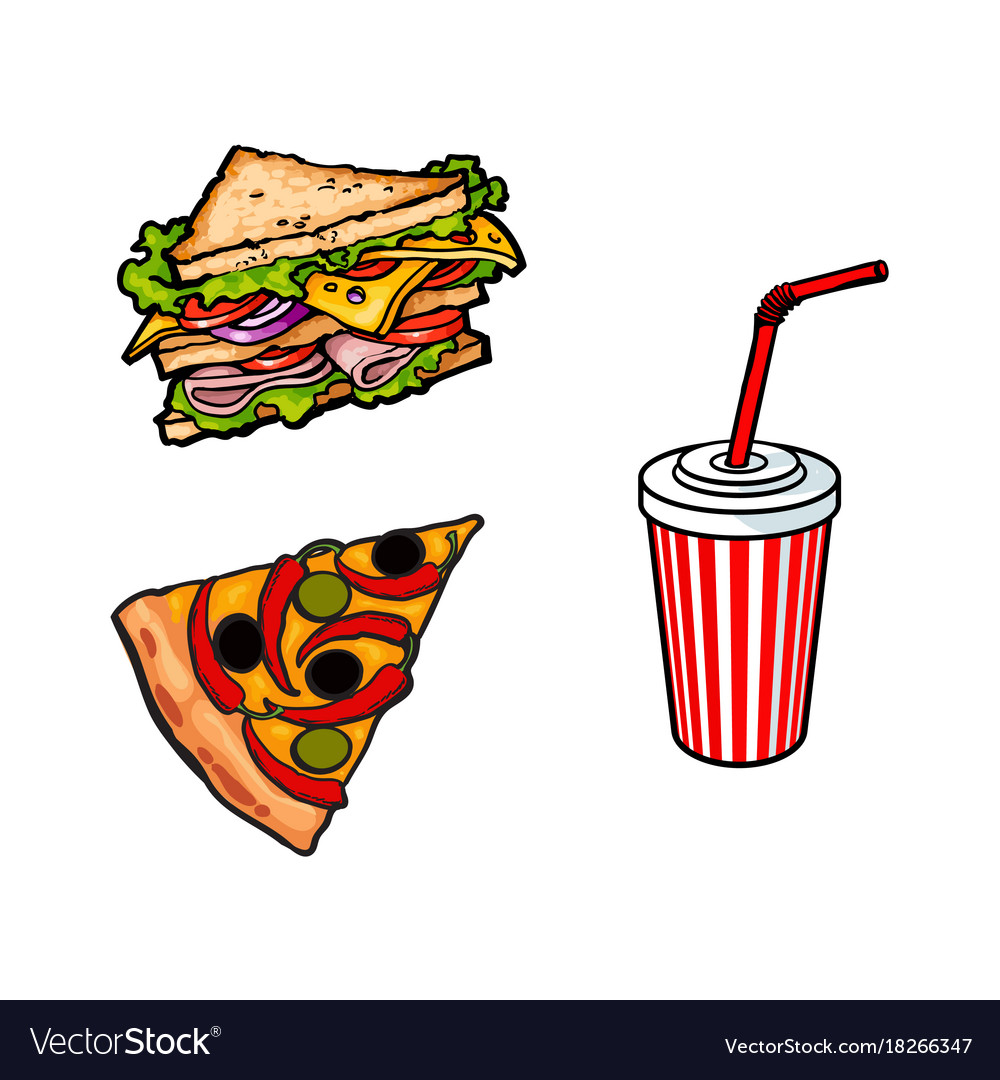 Fast Food Objects Set