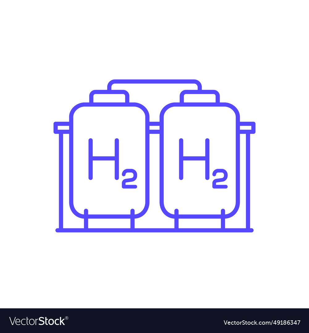 Hydrogen storage icon h2 gas tanks line