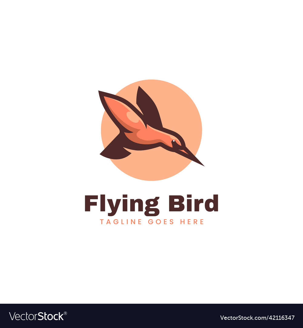 Logo flying bird simple mascot style
